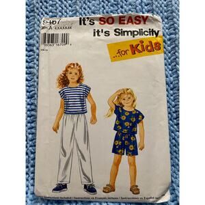 Simplicity sewing pattern  9467 kids top pants shorts